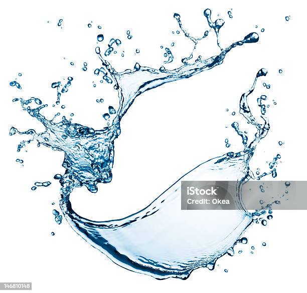Blue Water Splash Stock Photo - Download Image Now - Splashing, Water, Liquid