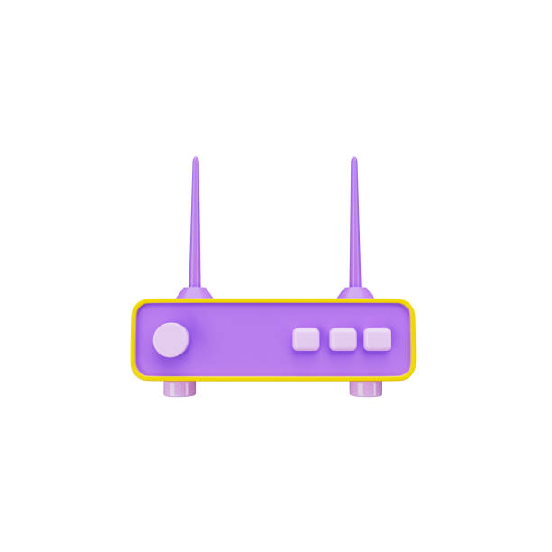 Wifi Router 3d icon and symbol in white background. Modern and minimalistic design. 3D Rendered Illustration.