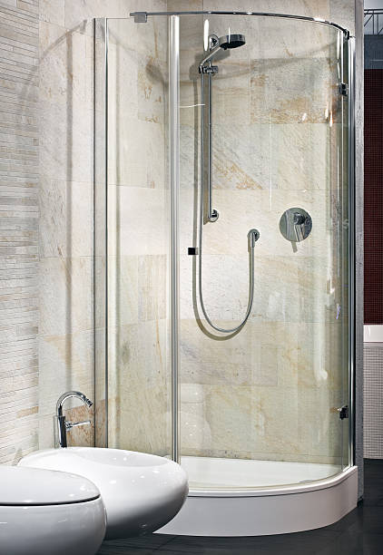 istock Interior of new luxury bathroom with shower 146810240