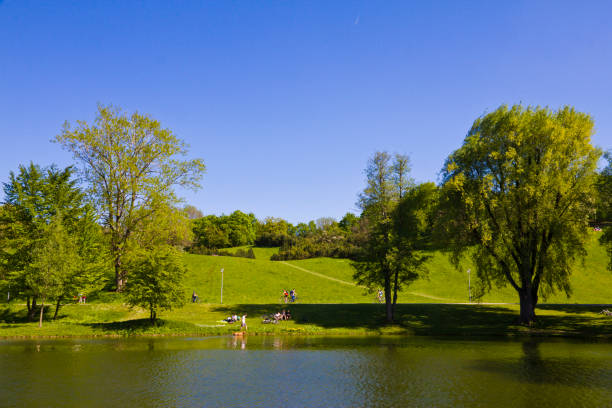 istock Panoramic of Olympic park in Munich town, Germany. 1468106512