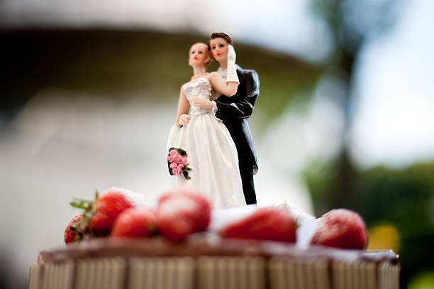 Typical wedding cake top decoration