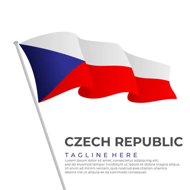 Vector illustration of Template vector Czech Republic flag modern design