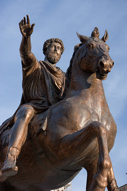 Marco Aurelio monument stock photo