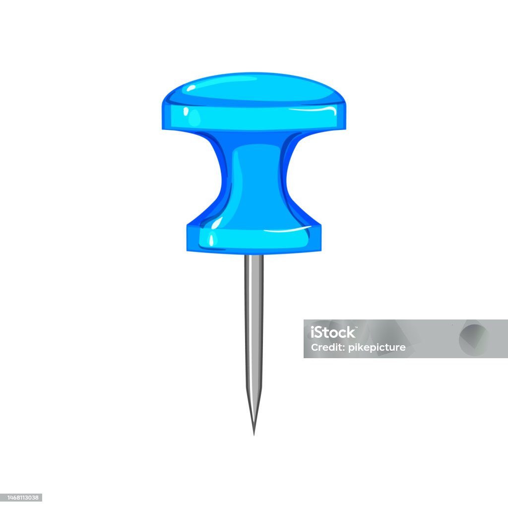 Mappoint Pin Cartoon Paper Push Pin Cartoon Vector Illustration Stock Illustration ...