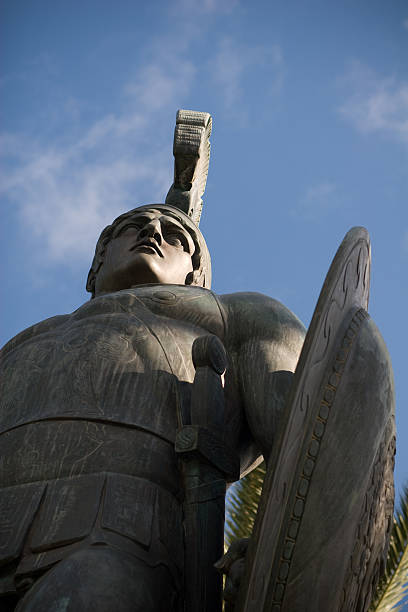 Achilles Statue of Achilles in the ornamental garden of Sissi's Palace, Corfu, Greece. corfu holiday palace stock pictures, royalty-free photos & images