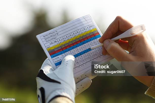 Writing Golf Handicap Stock Photo - Download Image Now - Golf, Score Card, Scoreboard