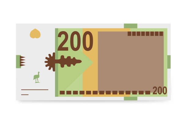 ilustrações de stock, clip art, desenhos animados e ícones de macedonian denar vector illustration. north macedonia money set bundle banknotes. paper money 200 mkd. flat style. isolated on white background. simple minimal design. - denar