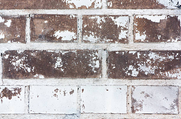Brick wall + white paint (texture) stock photo