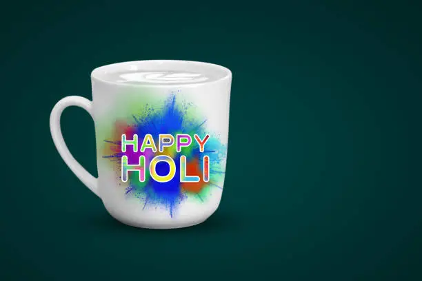 Happy Holi, gulal for holi, holi celebration and holi wishes illustration.