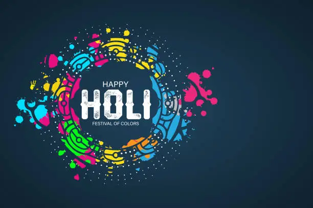Happy Holi, festival of colors, holi celebration and colorful powder image.