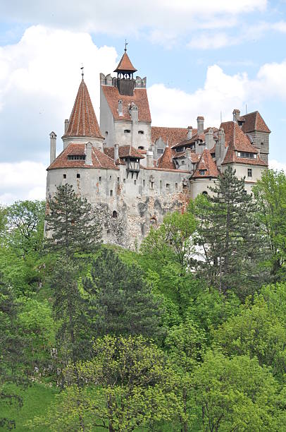 istock Dracula's Bran Castle in spring season portrait view 146812609