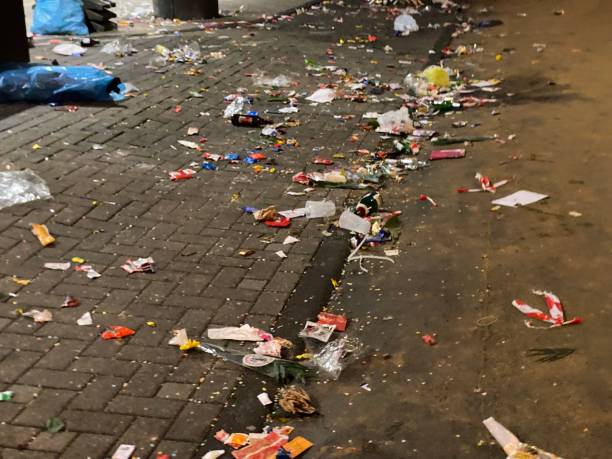 istock Garbage on the street after the big party 1468127657