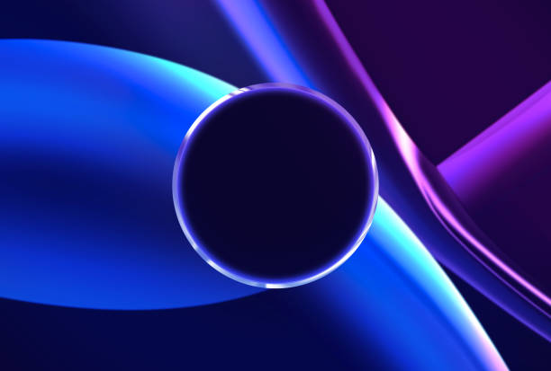 istock Modern blue and purple-violet colors with an empty glowing circle in the center for design placement. Circular copy space backdrop in modern and elegant colors 1468128479