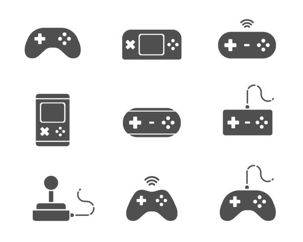 konsola do gier - drążek sterowy stock illustrations