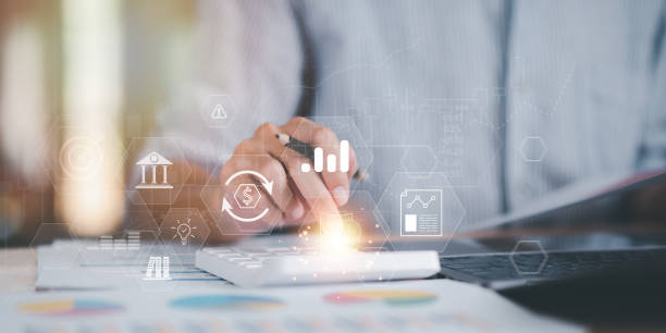 istock Accountant calculating numbers in company financial documents with calculator, Analysis of company financial data, Planning to assess and review the budget ,concept of finance and investment 1468128736