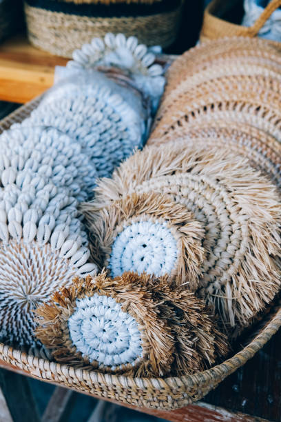 istock different handmade coasters round with shells for home decoration in craft shop. 1468129953