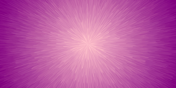 Modern and trendy background. Abstract design with lots of strokes and a beautiful color circular gradient, looking like an explosion. This illustration can be used for your design, with space for your text (colors used: Pink, Purple). Vector Illustration (EPS file, well layered and grouped), wide format (2:1). Easy to edit, manipulate, resize or colorize. Vector and Jpeg file of different sizes.