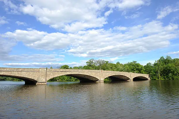 Bridge cross Carnegie Lake in Princeton, NJ.
