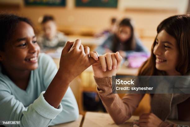 Reconciliation At School Stock Photo - Download Image Now - Child, Oath, Pinky Promise