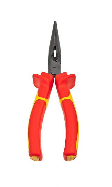 Red combination pliers stock photo