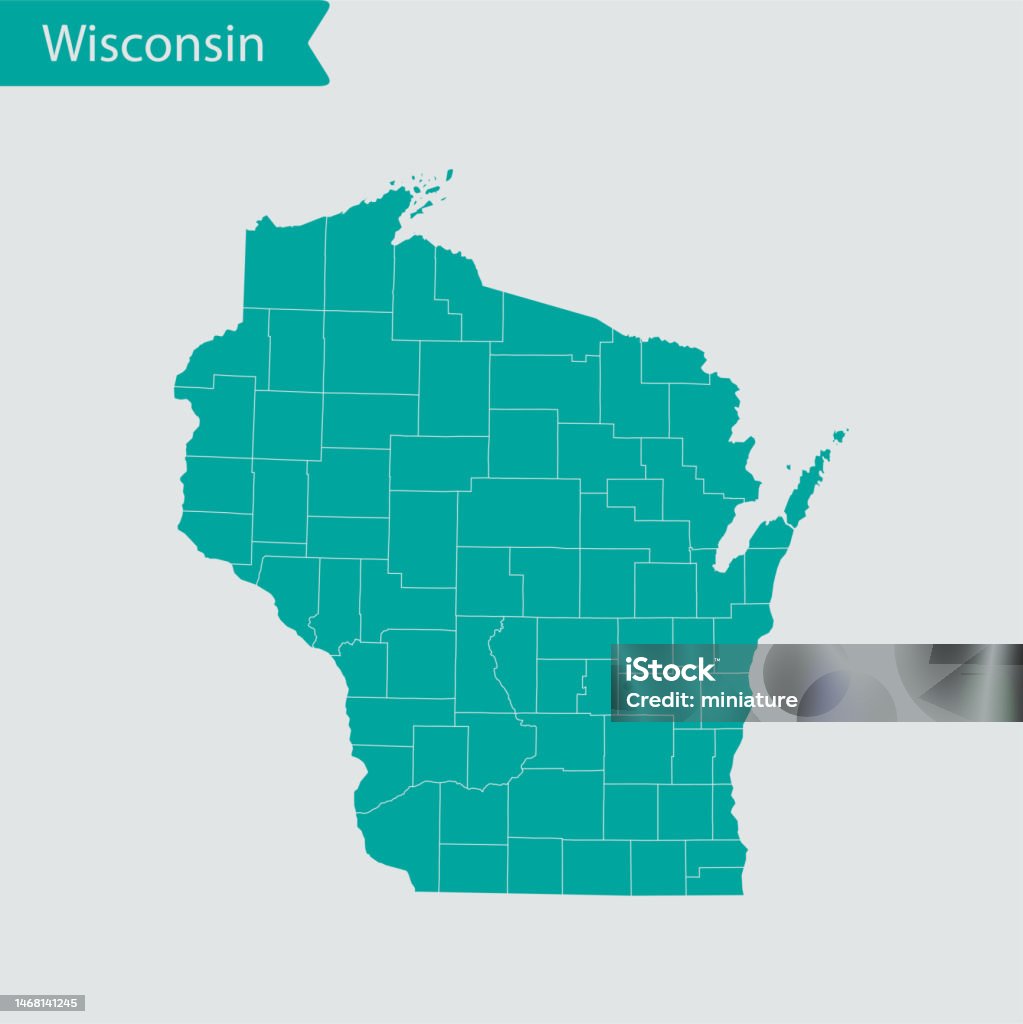 Wisconsin Country Wisconsin Map Stock Illustration - Download Image Now - Abstract ...