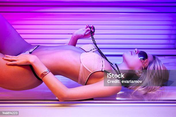 Blondy In Solarium Stock Photo - Download Image Now - Adult, Adults Only, Beautiful People