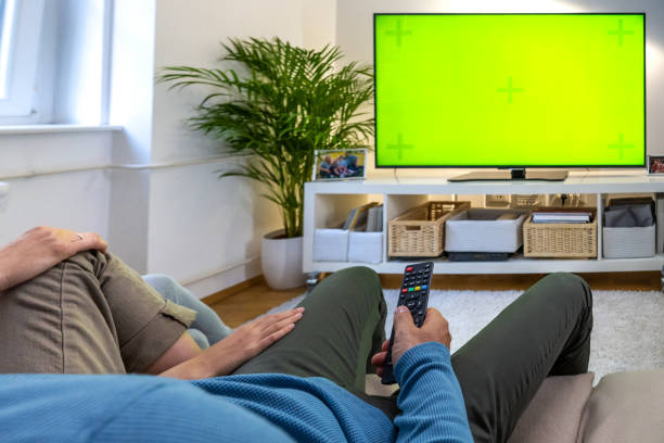 Family watching TV