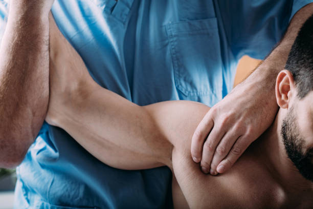 Shoulder Sports Massage Physical Therapy stock photo