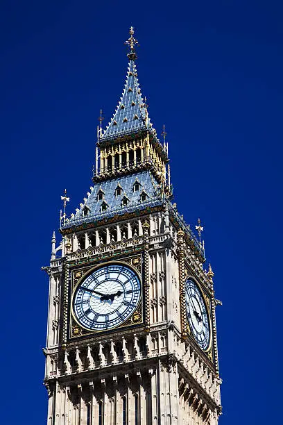 Portrait view of Big Ben in London