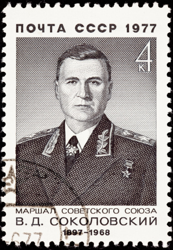 Vasily Danilovich Sokolovsky, Soviet war hero for defense of Moscow and the battle of Kursk.   He was a Marshal of the Soviet Union. - See lightbox for more
