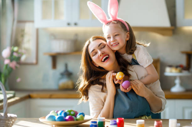istock happy family at Easter 1468154306