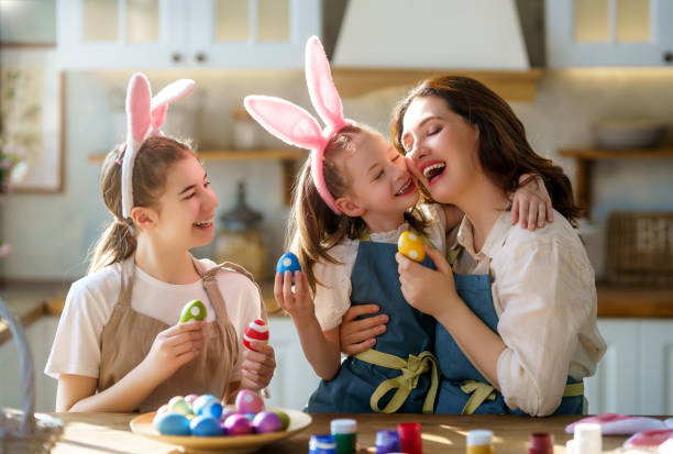 istock happy family at Easter 1468154322