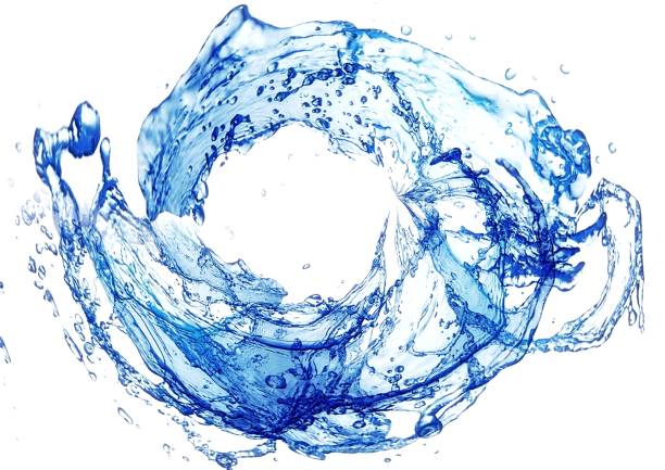 istock Abstract blue water swirling on white background 1468154610