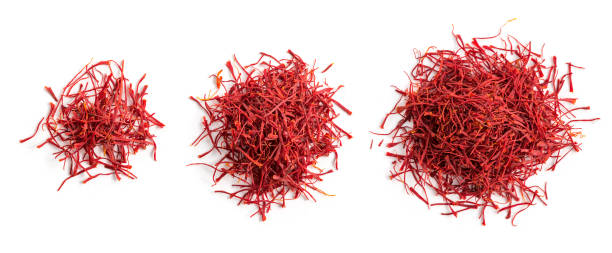 istock 3 Heaps of High Quality Saffron Threads  in Different Sizes from Top View 1468156575