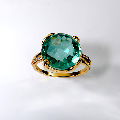 raw emeralds, gemstone jewelry on black background