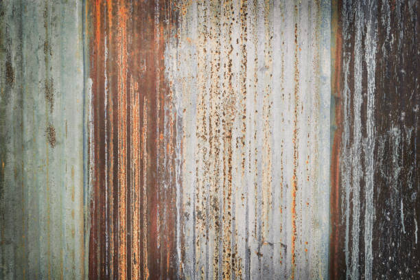 istock Old zinc wall texture background, rusty on galvanized metal panel sheeting. 1468157243