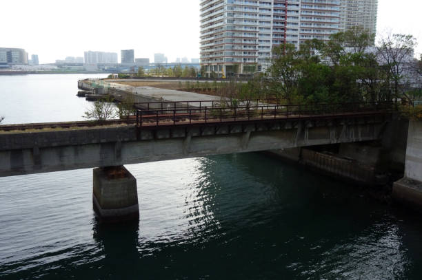 istock Tokyo Japan waterfront, distant view of iron bridge 1468158008