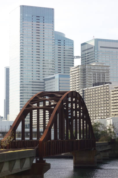 Tokyo Japan Waterfront, Abandoned Railway, Abandoned Railway Bridge Distant View