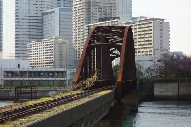 istock Tokyo Japan waterfront, distant view of iron bridge 1468158086