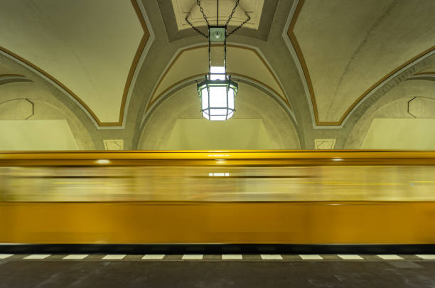 istock Blurred Motion Of Train At Railroad Station 1468160169