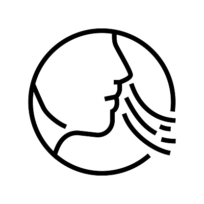 breath smell line icon vector. breath smell sign. isolated contour symbol black illustration