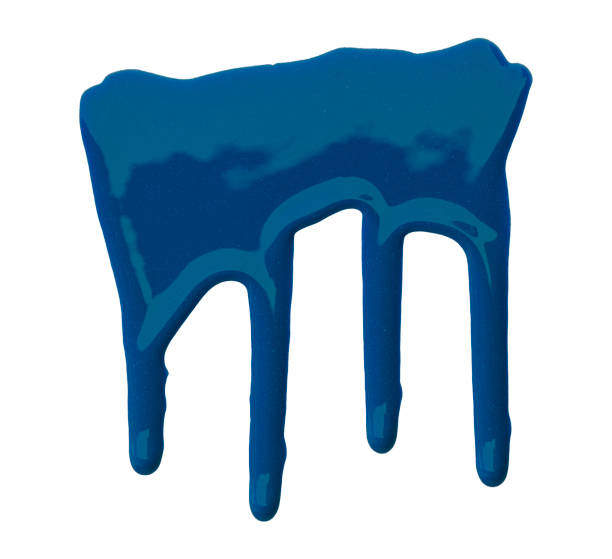 istock Blue with pigments flowing down. Isolated on white background. 1468161499