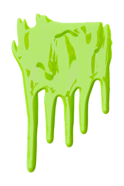 istock Green, lime green with pigments flowing down. Isolated on white background. 1468161505