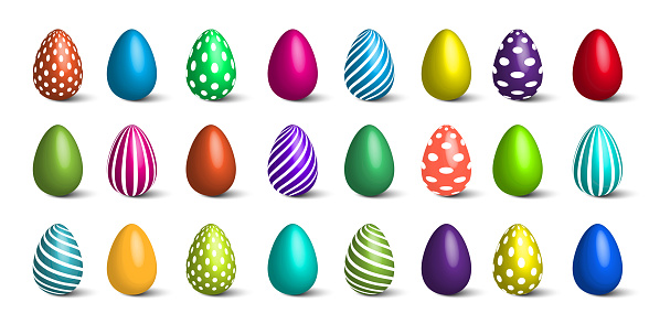 easter eggs set. Spring decoration. Vector illustration. EPS 10.