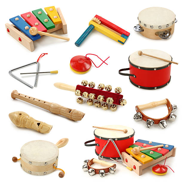 Musical instruments collection Musical instruments collection on white background percussion instrument stock pictures, royalty-free photos & images