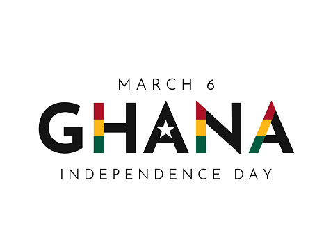 Ghana Independence Day card, background, March 6. Vector illustration. EPS10