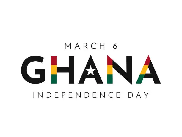 Vector illustration of Ghana Independence Day card, background, March 6. Vector