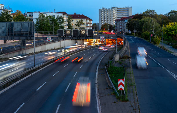 istock High Angle View Of Light Trails On Highway 1468163492
