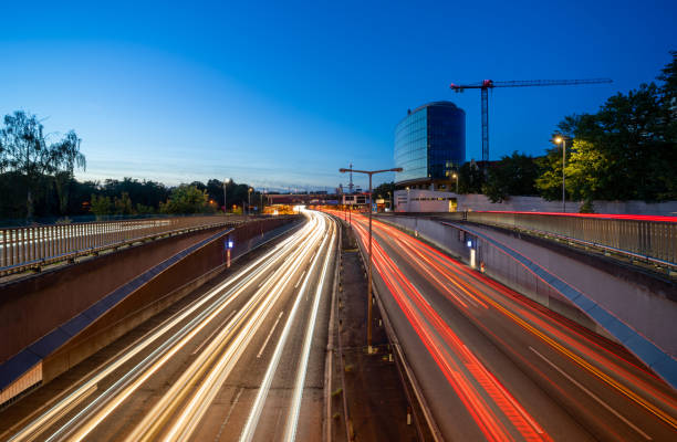 istock High Angle View Of Light Trails On Highway At Night 1468163504