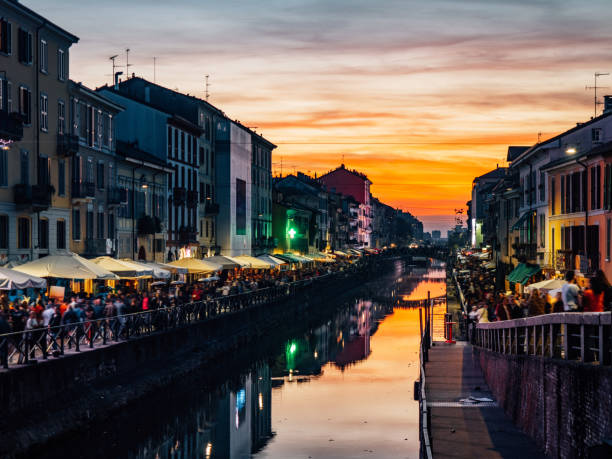 istock Navigli district at sunset in Milan 1468165890